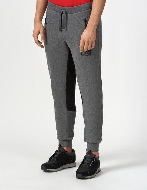 Pantaloni Della Tuta Uomo colorblock polsino Grigio Nero EA7 Emporio Armani- Francavilla Moda